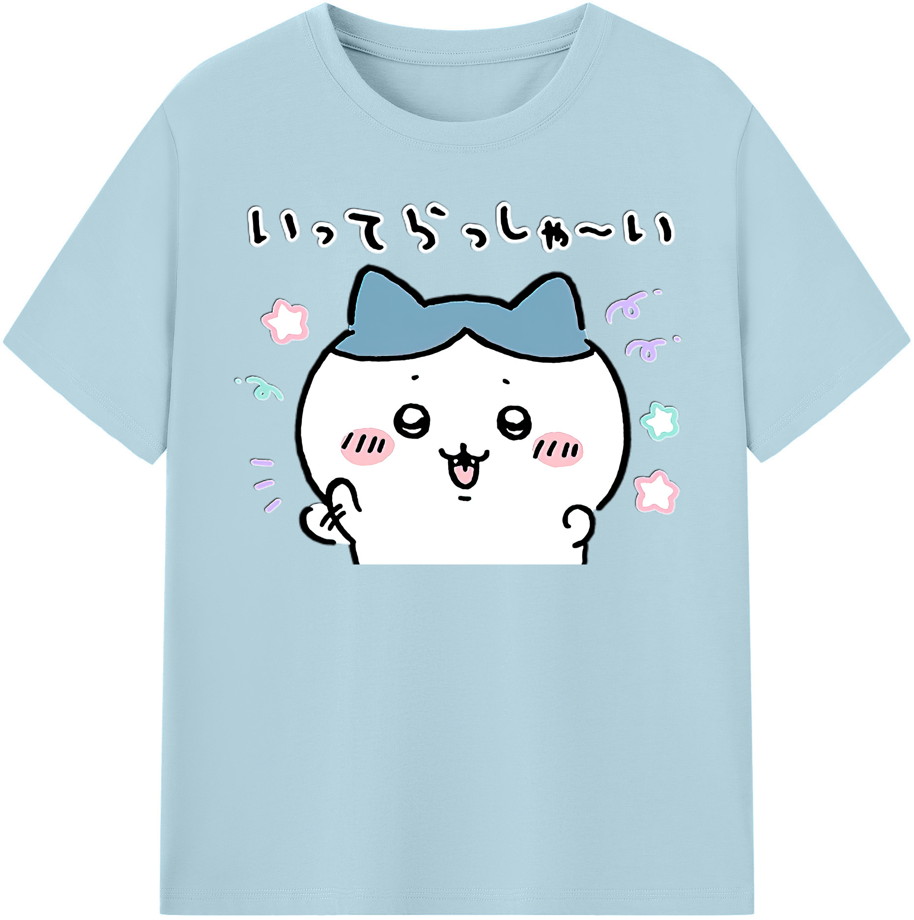 （画像用） ちいかわ ハチワレ Chii-kawa hachiware 綿100％半袖Tシャツ（フロントプリント）